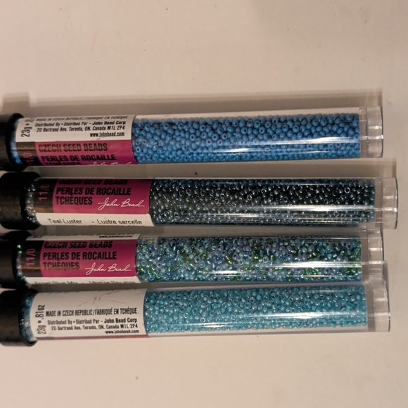 John Bead Czech Glass Seed Beads sz 11/0 Solid Rainbow Color Lot 34 Tubes - Picture 6 of 9